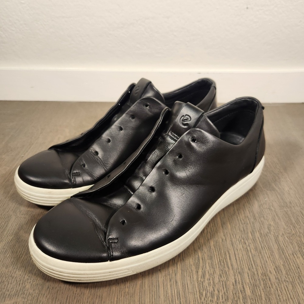ECCO Soft 7 Men's Black Leather Low-Top Casual Sneakers Shoes EU 43 US 9 9.5